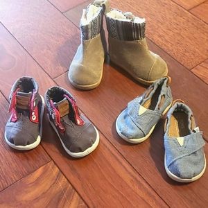 Lot of 3 TOMS baby shoes